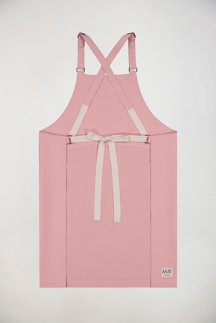 M.N Pink Denim Cross-back Apron